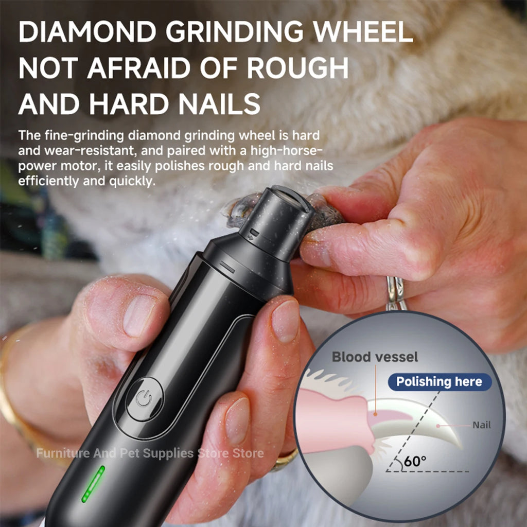 Rechargeable Electric Pet Nail Grinder - Professional Grooming Tool