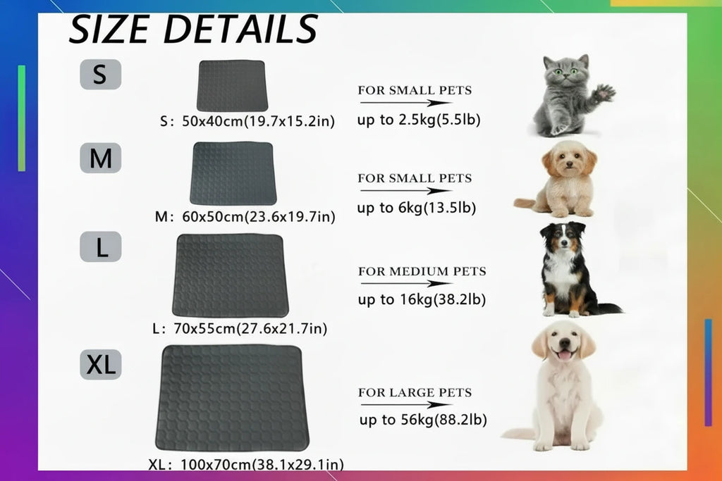 Premium Cooling Mat for Dogs & Cats - Self-Cooling Gel Pad